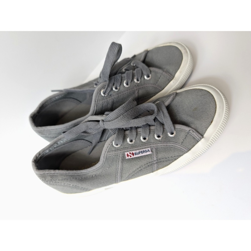 SUPERGA Gray Canvas Classic Sport Sneakers Women's Size USAW 7.5M EU 38